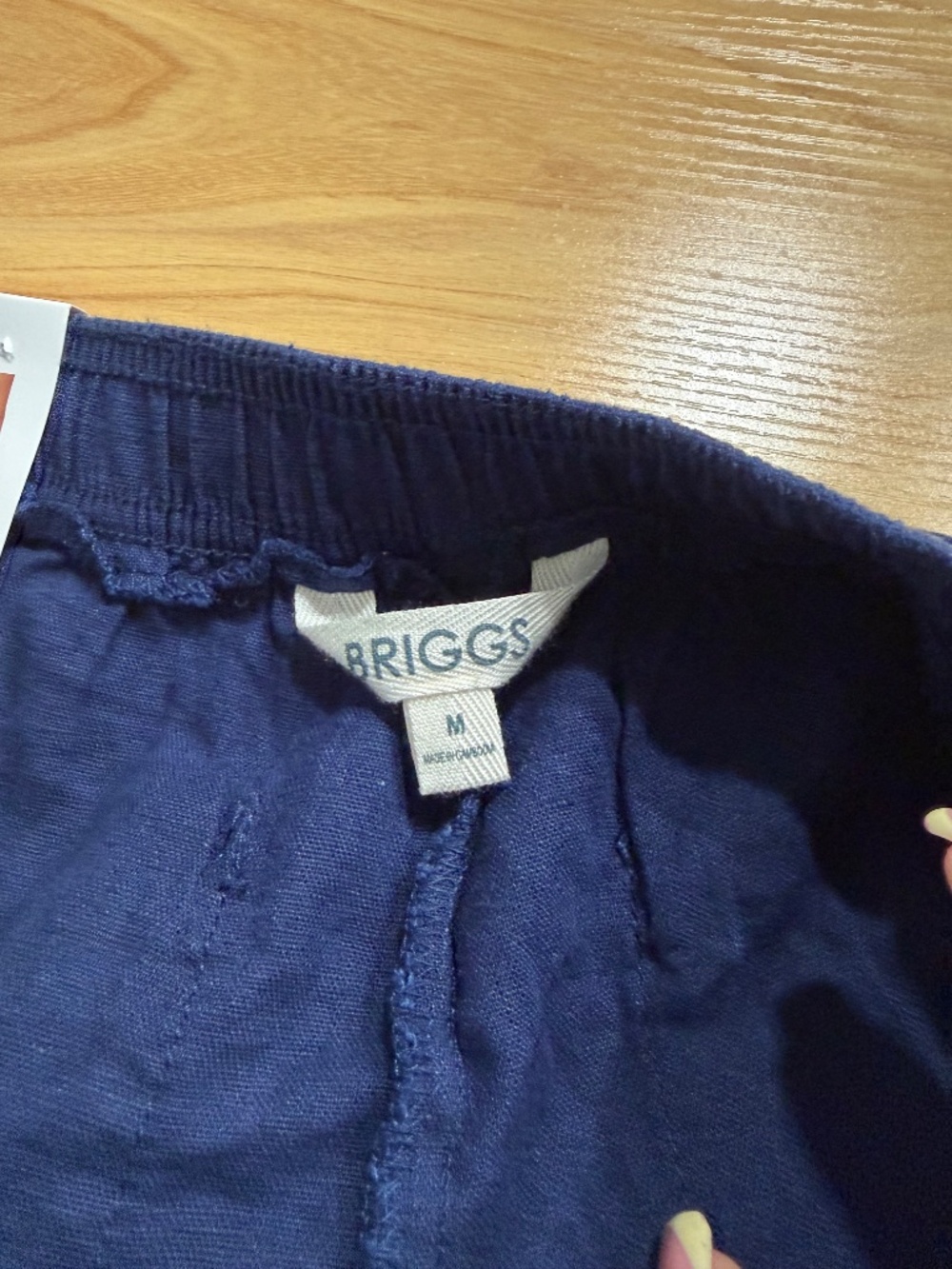 Briggs Womens Pull On Navy Linen Blend Wide Leg Pant Medium - Picture 6 of 11